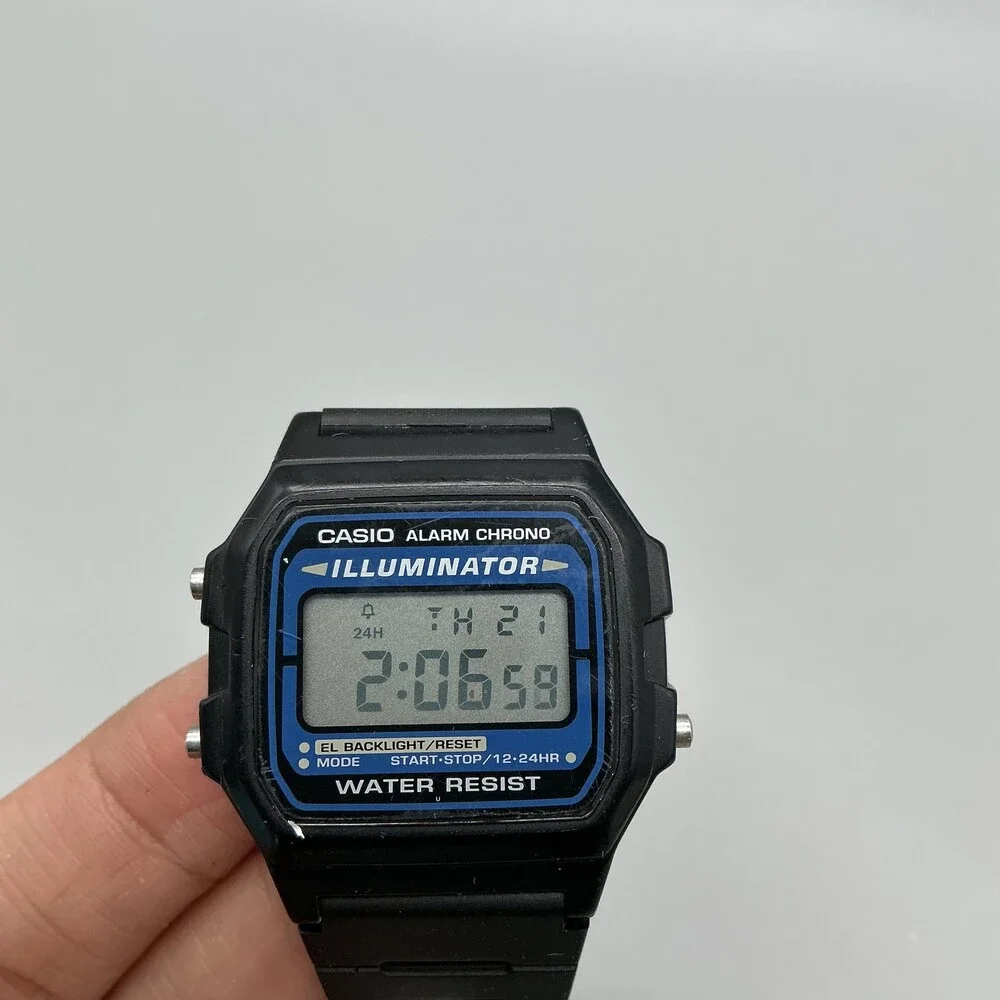 Casio 3298 F-105 Mens Watch 35mm Digital Black Illuminator Alarm Chrono 3298